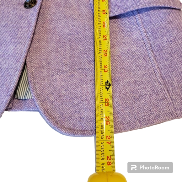 Talbots purple herringbone wool blend blazer jacket size 12 - Picture 12 of 13